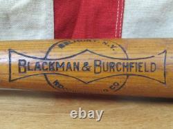 Vintage 1940s Blackman & Burchfield Wood Baseball Bat The Belmont 34 Belmont, NY