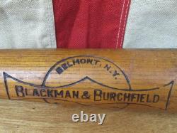Vintage 1940s Blackman & Burchfield Wood Baseball Bat The Belmont 34 Belmont, NY