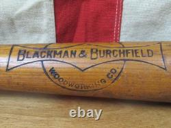 Vintage 1940s Blackman & Burchfield Wood Baseball Bat The Belmont 34 Belmont, NY