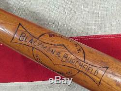Vintage 1940s Blackman & Burchfield Wood Baseball Bat The Belmont 35 Belmont, NY