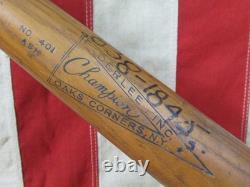 Vintage 1940s Champion Wood Baseball Bat Enderlee Inc. 34 Oaks Corners, NY. Rare