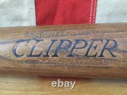 Vintage 1940s Clipper Wood Baseball Bat Lee Milam No. 225 Southwest Mfg Co. 34