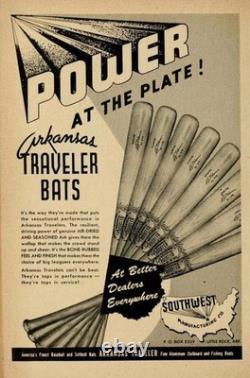 Vintage 1940s Clipper Wood Baseball Bat Lee Milam No. 225 Southwest Mfg Co. 34