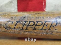 Vintage 1940s Clipper Wood Baseball Bat Southwest Mfg Co. No. 225 Earl Brown 35