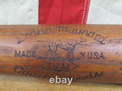 Vintage 1940s Draper Maynard D&M Wood Semi Pro Baseball Bat Hank Sauer Model 35
