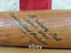 Vintage 1940s HickoryAsh Wood Baseball Bat Copper Sleeve Grip end Repair 35