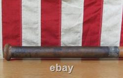 Vintage 1940s HickoryAsh Wood Baseball Bat Copper Sleeve Grip end Repair 35