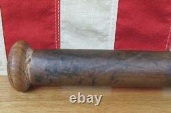 Vintage 1940s HickoryAsh Wood Baseball Bat Copper Sleeve Grip end Repair 35
