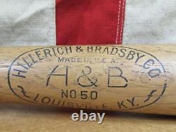 Vintage 1940s Hillerich & Bradsby Wood Baseball Bat HOF Jimmie Foxx 34 US Army