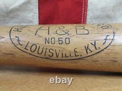 Vintage 1940s Hillerich & Bradsby Wood Baseball Bat HOF Jimmie Foxx 34 US Army