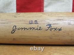 Vintage 1940s Hillerich & Bradsby Wood Baseball Bat HOF Jimmie Foxx 34 US Army