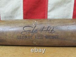 Vintage 1940s Hillerich & Bradsby Wood Baseball Bat Safe Hit HOF George Kell 35