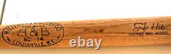 Vintage 1940s Hillerich & Bradsby Wood Baseball Bat Safe Hit HOF George Kell 36