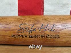 Vintage 1940s Hillerich & Bradsby Wood'Safe Hit' Baseball Bat Pepper Martin 35