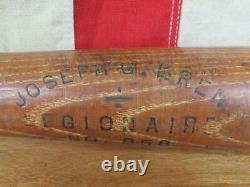 Vintage 1940s Joseph G. Kren Wood Legionaire Baseball Bat No. B58 Syracuse, NY 29