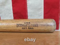 Vintage 1940s Louisville Slugger 102 Baseball Bat USN Softball 34 Military WWII