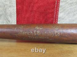 Vintage 1940s Louisville Slugger Wood Baseball Mini Bat Lou Gehrig 16 Yankees