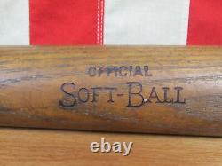 Vintage 1940s Marathon Sporting Goods Wood Baseball Bat Official Softball 34