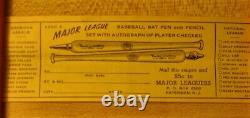 Vintage 1941 Dolph Camilli Brooklyn Dodgers Baseball Bat Pen & Pencil Set