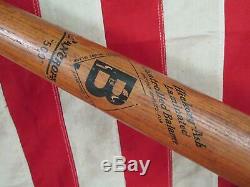 Vintage 1950s Bancroft 500 Wood Baseball Bat Hickory Ash Ted Williams Type 35