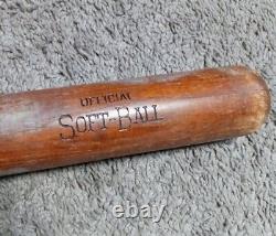 Vintage 1950s H&B NO. 50 Red Wood Stamped Official Softball Baseball Bat