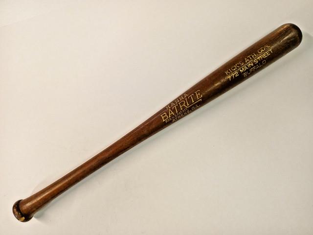 Vintage 1950s Hanna Batrite 15 Mini Bat Kick's Athletic Goods -buffalo Ny- Gold