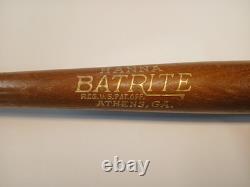 Vintage 1950s Hanna Batrite 15 Mini Bat Kick's Athletic Goods -Buffalo NY- Gold