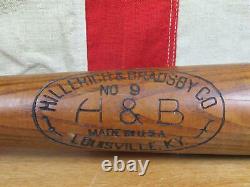 Vintage 1950s Hillerich & Bradsby Wood Baseball Bat Leader HOF Joe DiMaggio 32