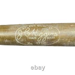 Vintage 1950s JC Higgins No 1716 Hickory Wood Official Softball Bat
