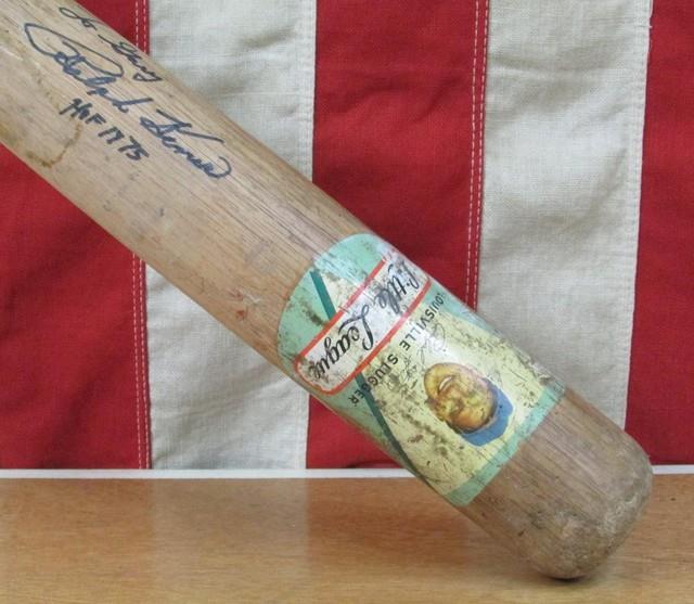 Vintage 1950s Louisville Slugger Baseball Bat Decal Hof Ralph Kiner Signed 32