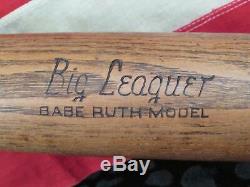 Vintage 1950s Wilson Wood Baseball Bat Babe Ruth Big Leaguer Model 36 HOF Nice