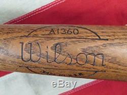 Vintage 1950s Wilson Wood Baseball Bat Babe Ruth Big Leaguer Model 36 HOF Nice
