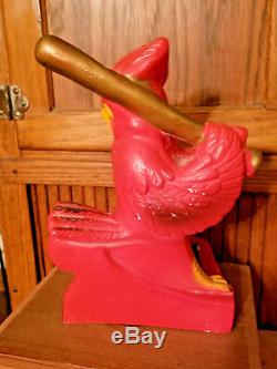 Vintage 1954 St Louis Cardinals Chalk Ashtray Figure Holding a baseball bat