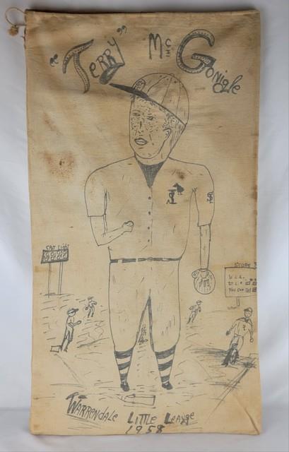 Vintage 1958 Nostalgic Folk Art Bat Bag Baseball The Sandlot Warrendale