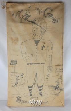 Vintage 1958 Nostalgic Folk Art Bat Bag Baseball The Sandlot Warrendale