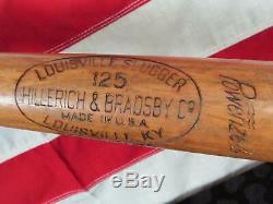 Vintage 1960s Louisville Slugger H&B Wood 125 Baseball Bat Bill Kunkle Model 35