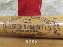 Vintage 1960s Louisville Slugger H&B Wood Baseball Bat Bob Will S2 Model 35