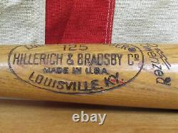 Vintage 1960s Louisville Slugger H&B Wood Baseball Bat Bob Will S2 Model 35