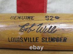 Vintage 1960s Louisville Slugger H&B Wood Baseball Bat Bob Will S2 Model 35