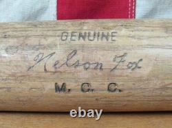 Vintage 1960s Louisville Slugger Wood Baseball Bat Nelson Fox 34 MCC College