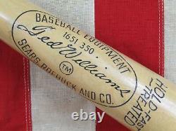 Vintage 1960s Ted Williams Wood Baseball Bat Personal Model HOF 35 Red Sox