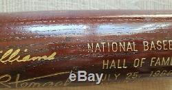 Vintage 1966 Hall of Fame Brown LVS Baseball Bat Casey Stengel Ted Williams HOF