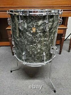 Vintage 1967 Ludwig 16X16 Floor Tom BDP Black Diamond Pearl Baseball Bat Muffler