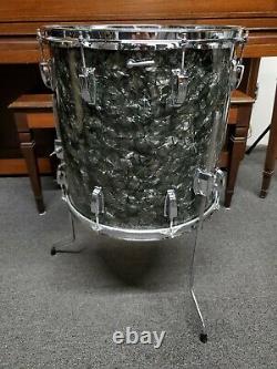 Vintage 1967 Ludwig 16X16 Floor Tom BDP Black Diamond Pearl Baseball Bat Muffler