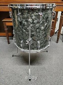 Vintage 1967 Ludwig 16X16 Floor Tom BDP Black Diamond Pearl Baseball Bat Muffler