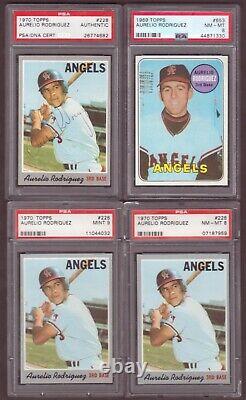 Vintage 1969,1970 Topps Aurelio Rodriguez PSA/DNA Autograph 8 & 9 BAT BOY Garcia