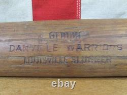 Vintage 1970s Louisville Slugger Wood Baseball Bat Danville Warriors 35 Minors