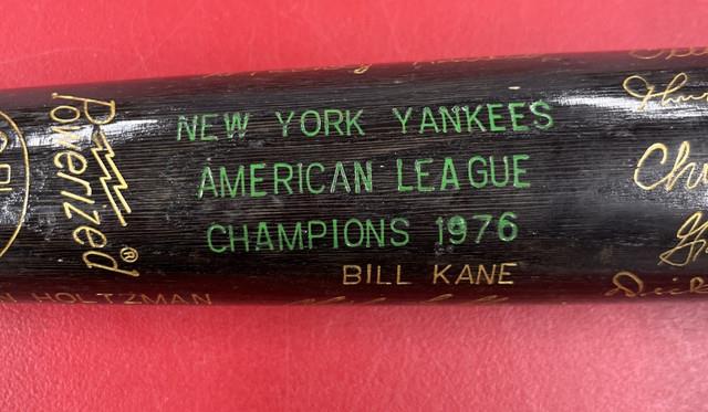 Vintage 1976 New York Yankees Al Champions Hillerich & Bradsby Baseball Bat
