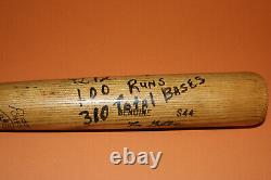 Vintage 1977 RON LEFLORE Detroit Tigers S44 game used SIGNED Baseball Bat