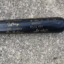 Vintage 1990 Chicago White Sox Autographed (names) Black Louisville Slugger Bat